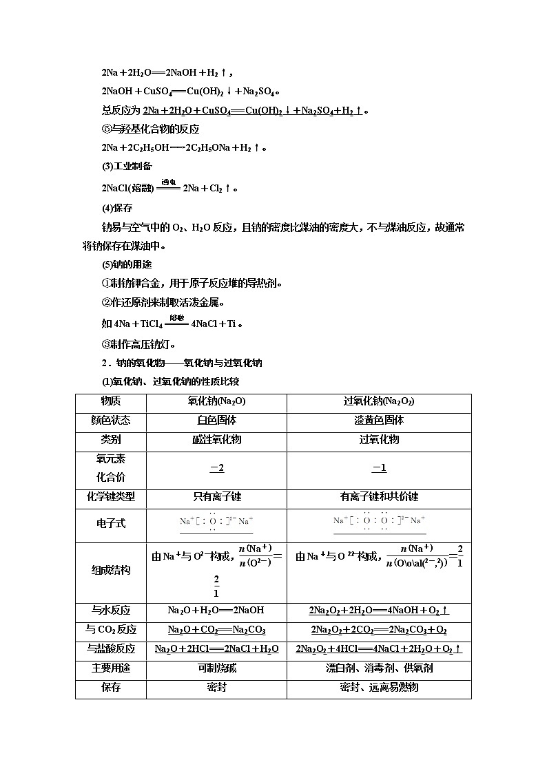 2020版高考新创新一轮复习化学新课改省份专用学案：第三章第一节钠及其化合物02