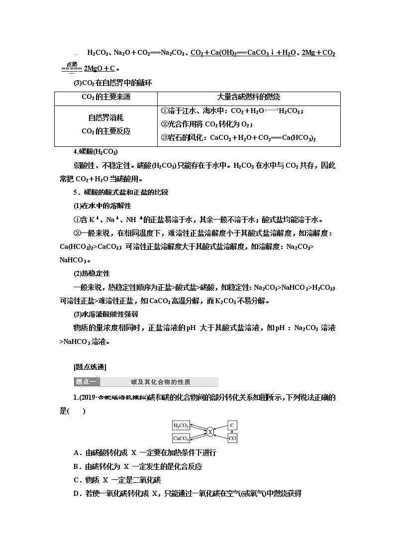 2020版高考新创新一轮复习化学新课改省份专用学案：第四章第一节碳、硅及无机非金属材料02
