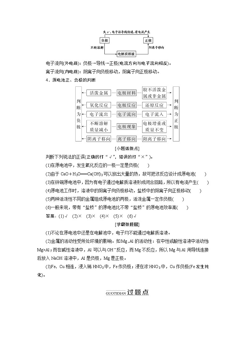 2020版高考新创新一轮复习化学通用版学案：第六章第二节原电池　化学电源02