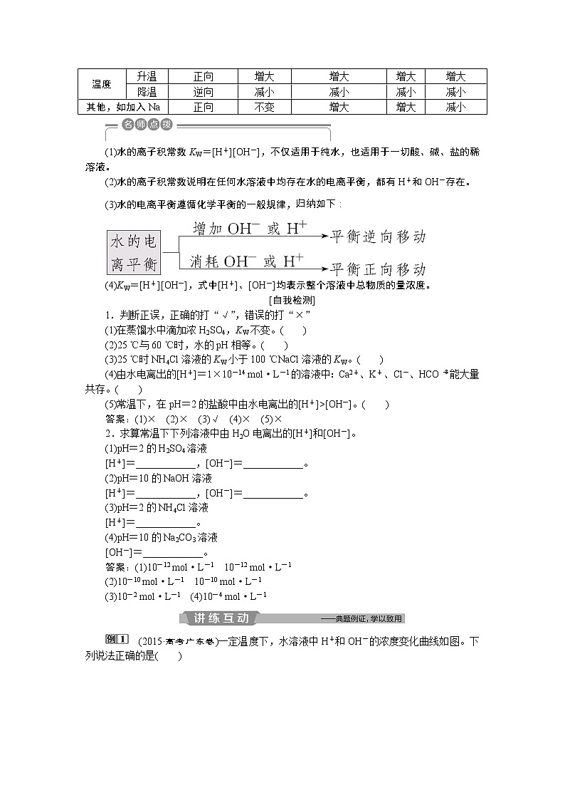 2019版高考化学一轮精选教师用书鲁科专用：第8章物质在水溶液中的行为第1节　水溶液　酸碱中和滴定02