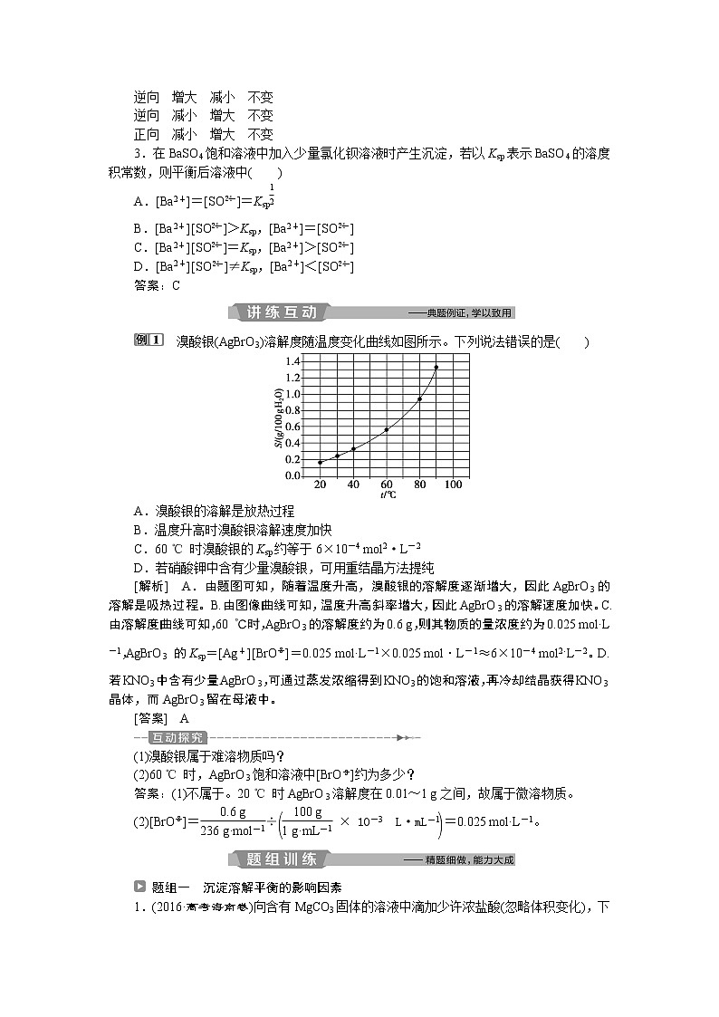 2019版高考化学一轮精选教师用书鲁科专用：第8章物质在水溶液中的行为第4节　沉淀溶解平衡03