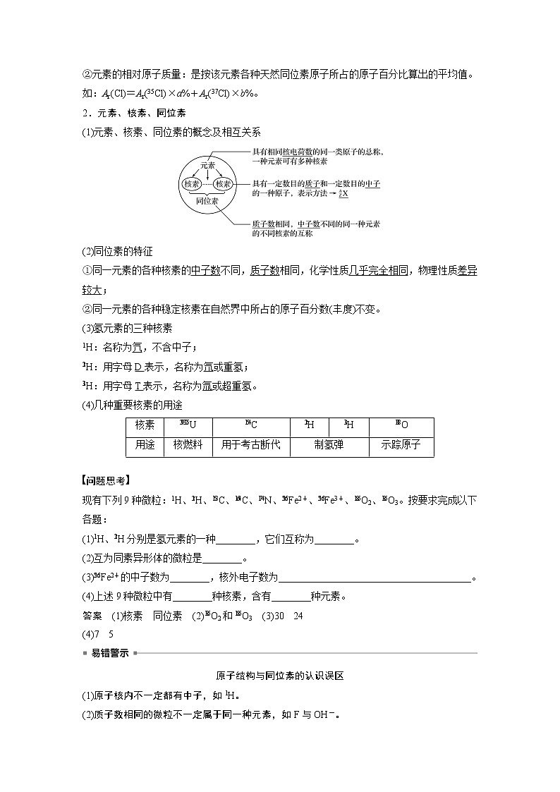 2021年高考化学一轮复习讲义 第5章 第17讲　原子结构　化学键02