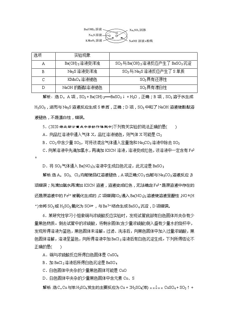 2021版高考化学（人教版）一轮复习（课件+学案+课后检测）第15讲　硫及其重要化合物 (共3份打包)02