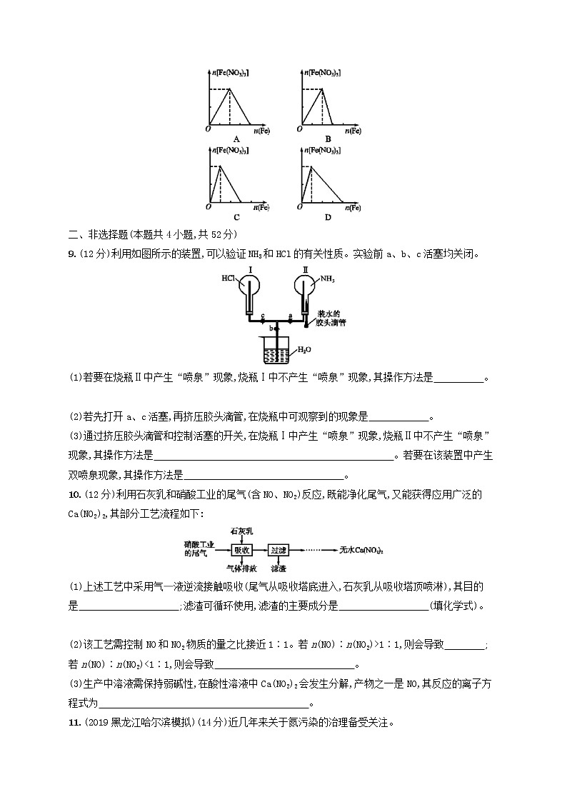2020版高考化学大一轮复习课时规范练《10氮及其重要化合物》鲁科版(含解析)第3页