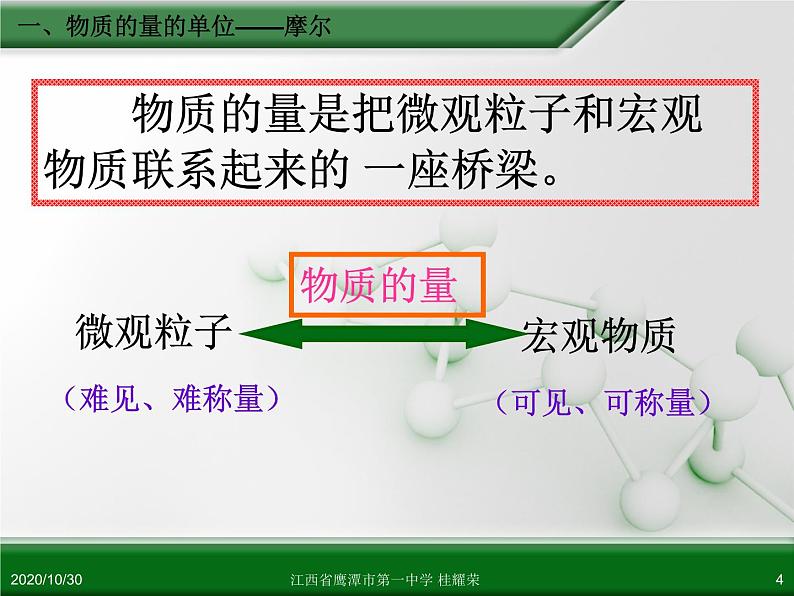 人教版高中化学必修 化学1 第一章 第二节 化学计量在实验中的应用（第1课时） 课件04