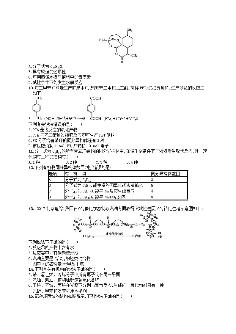 2019年高考化学一轮复习单元质检卷9《有机化合物》(含解析)02