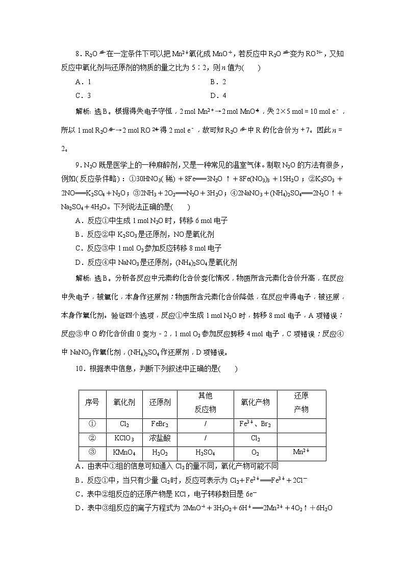 2019版高考化学一轮复习方案：第2章 化学物质及其变化 4 第3讲 课后达标训练(含解析)03
