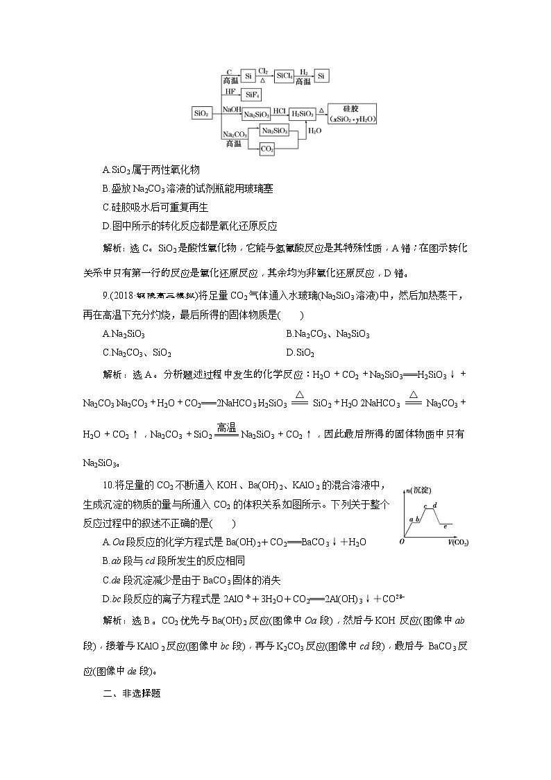 2019版高考化学一轮复习方案：第4章 非金属及其重要化合物 1 第1讲 课后达标训练(含解析)03
