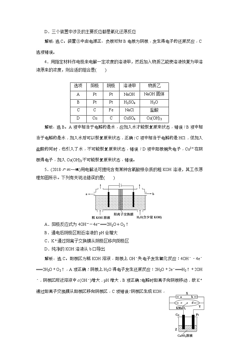 2019版高考化学一轮复习方案：第6章 化学反应与能量 3 第3讲 课后达标训练(含解析)02