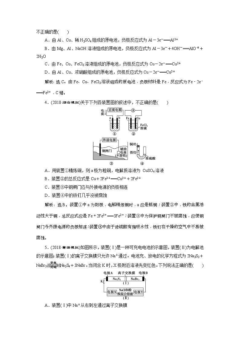 2019版高考化学一轮复习方案：第6章 化学反应与能量 7 章末综合检测（六）(含解析)02