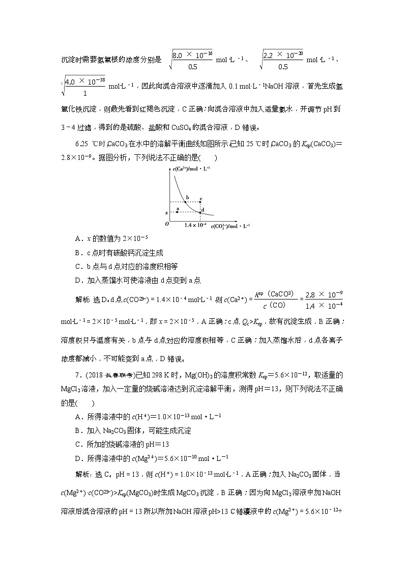 2019版高考化学一轮复习方案：第8章 水溶液中的离子平衡 5 第4讲 课后达标训练(含解析)03