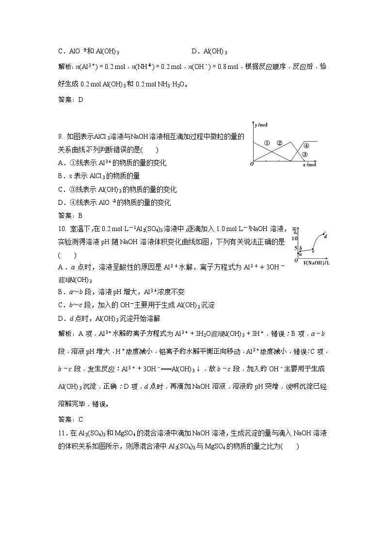 2019版高考化学一轮优化探究练习：第3章 第11讲　铝及其重要化合物 (含解析)03