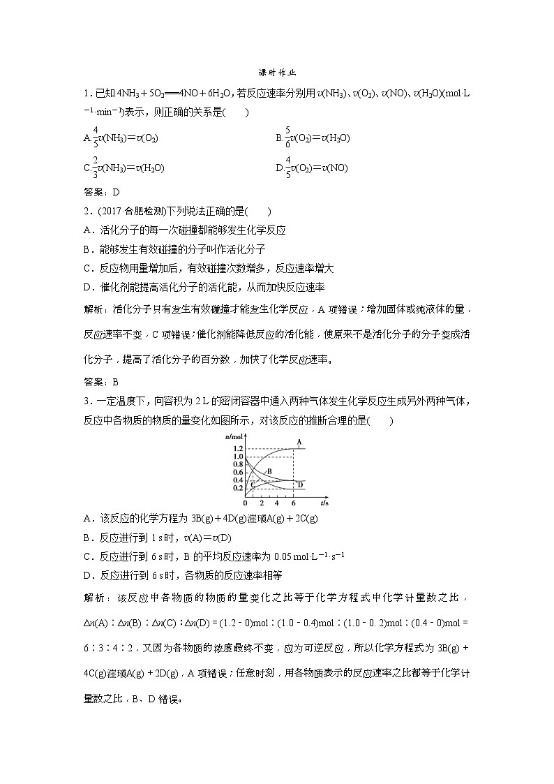 2019版高考化学一轮优化探究练习：第7章 第23讲　化学反应速率 (含解析)01