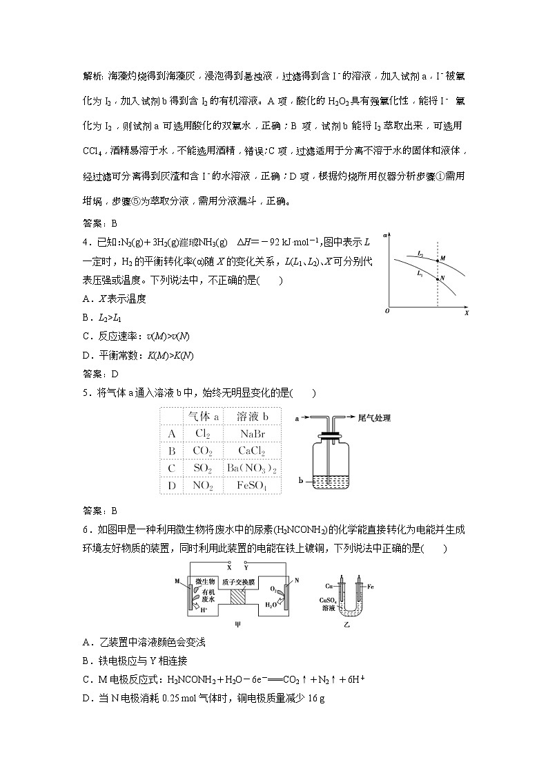 2019版高考化学一轮优化探究练习：高考题型练（一） (含解析)02