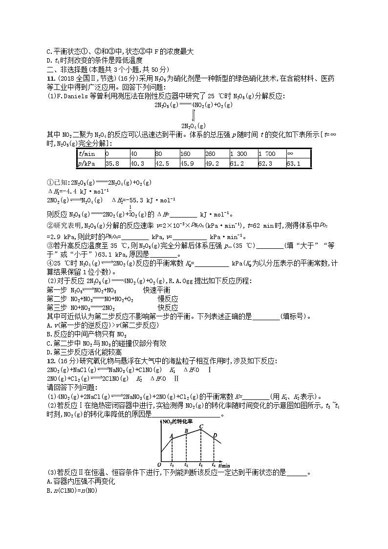 2020高考化学一轮复习考点规范练20《化学平衡状态化学平衡常数》(含解析)03