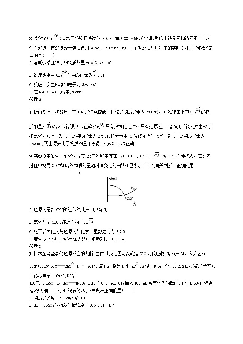(浙江选考)2020版高考化学大一轮复习第3讲《氧化还原反应》课时作业(含解析) 练习03