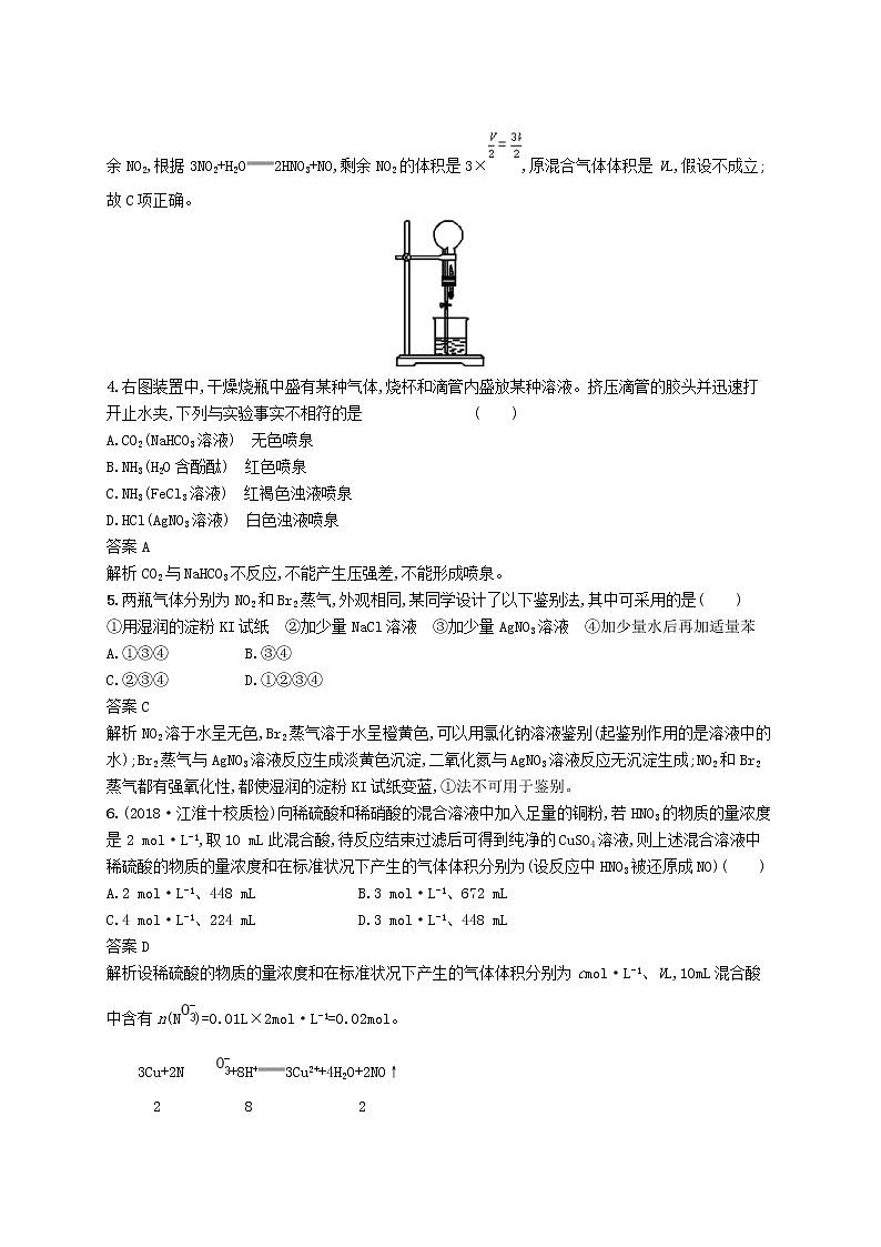 (浙江选考)2020版高考化学大一轮复习第19讲《生产生活中的含氮化合物》课时作业(含解析) 练习02
