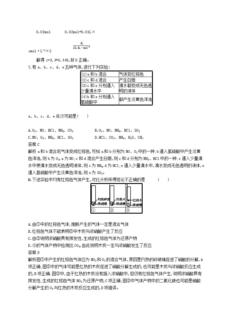 (浙江选考)2020版高考化学大一轮复习第19讲《生产生活中的含氮化合物》课时作业(含解析) 练习03