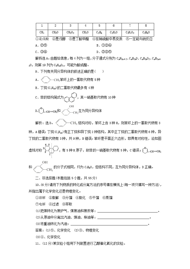 (苏教版)2020版高考化学新探究大一轮复习专题综合检测9（含解析）03
