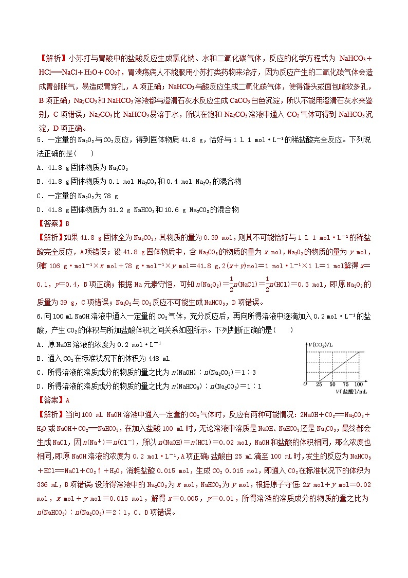 2019年高考化学二轮复习专题练习：07金属及其化合物(含解析)02