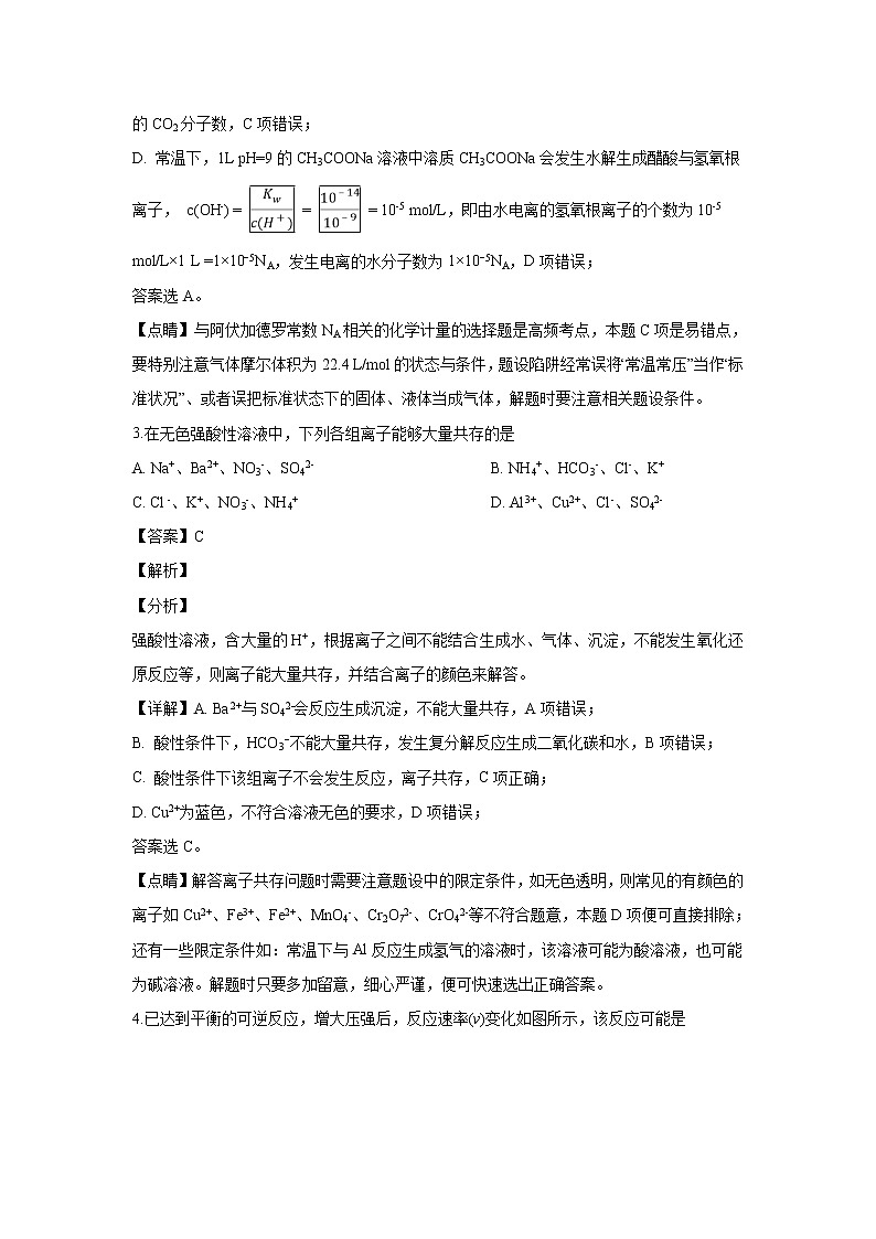 【化学】湖南省衡阳市第一中学2018-2019学年高二下学期第一次月考（解析版） 试卷02