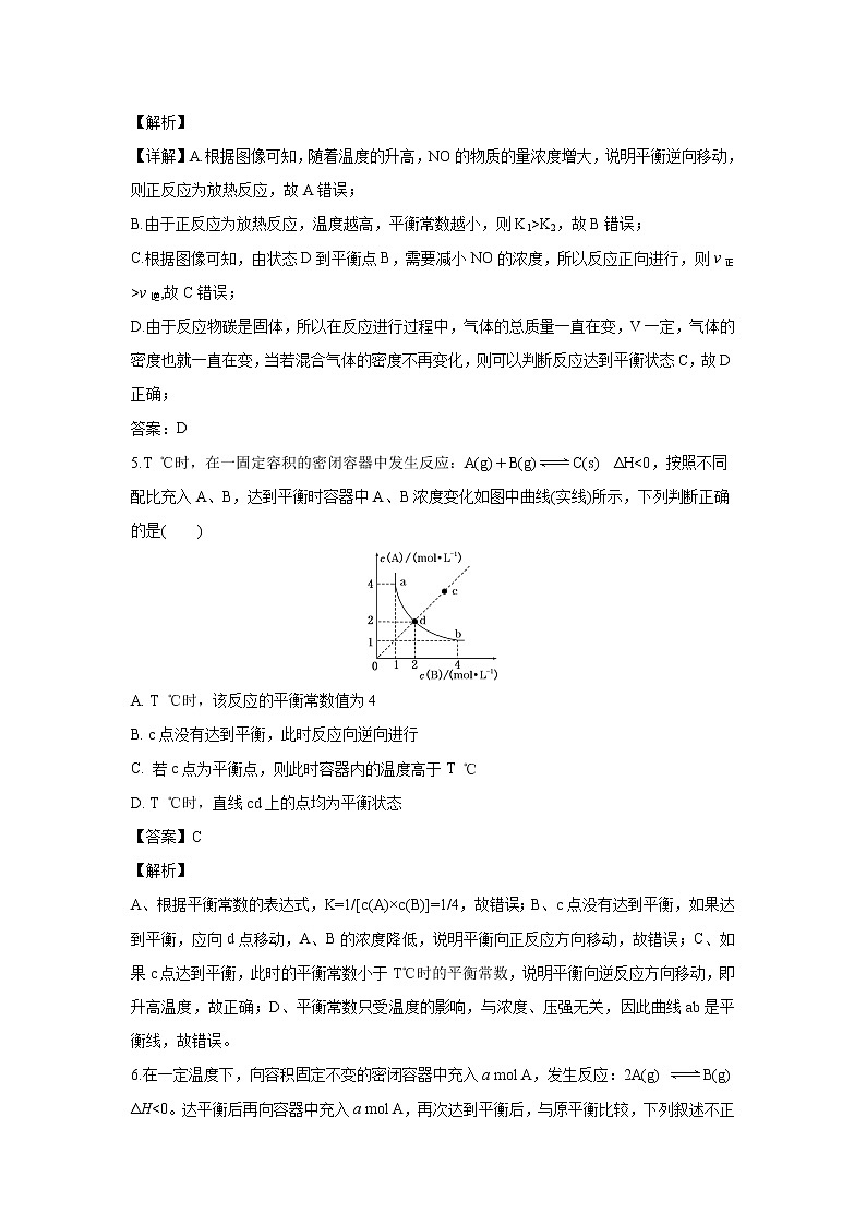 【化学】福建省厦门外国语学校2018-2019学年高二下学期第一次月考（解析版） 试卷03