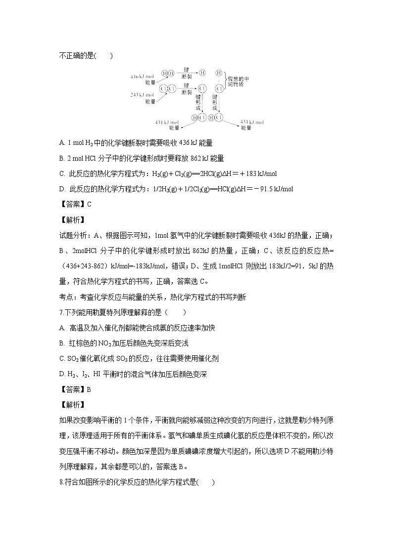 【化学】新疆维吾尔自治区昌吉市第四中学2018-2019学年高二上学期第一次月考（解析版）第3页