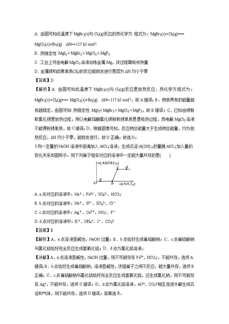 【化学】云南省曲靖市第一中学2018-2019学年高二上学期第二次半月考（解析版） 试卷02
