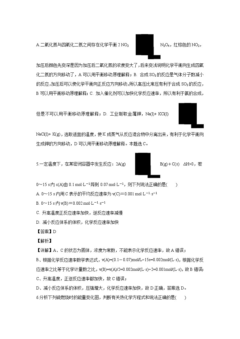 【化学】山西省长治市长治县第二中学2018-2019学年高二上学期第二次月考（解析版） 试卷03