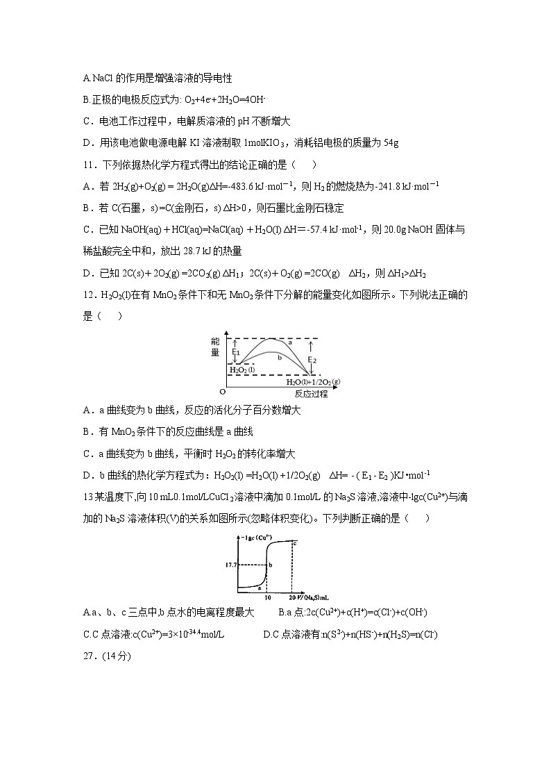 【化学】四川省宜宾县第一中学校2018-2019学年高二上学期第三次月考理综 试卷02