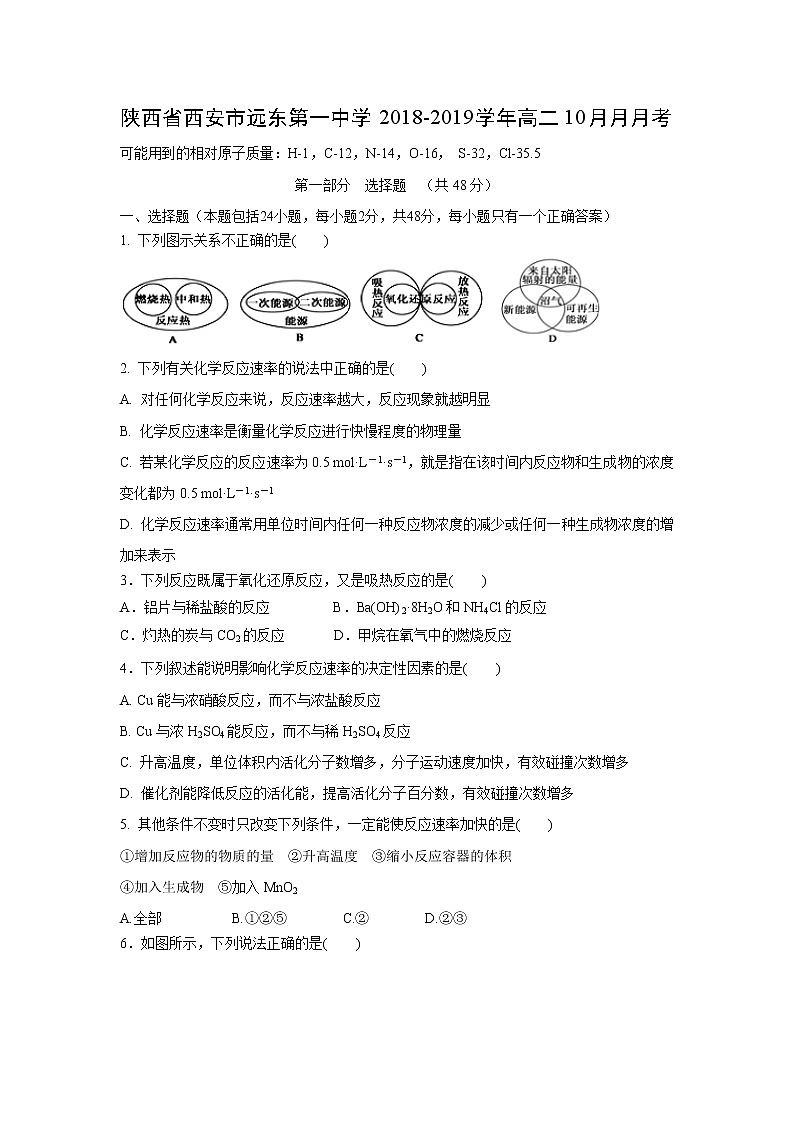 【化学】陕西省西安市远东第一中学2018-2019学年高二10月月月考 试卷01