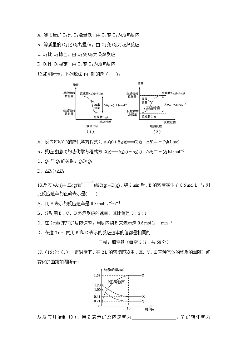 【化学】四川省眉山一中办学共同体2018-2019学年高二9月月考 试卷02