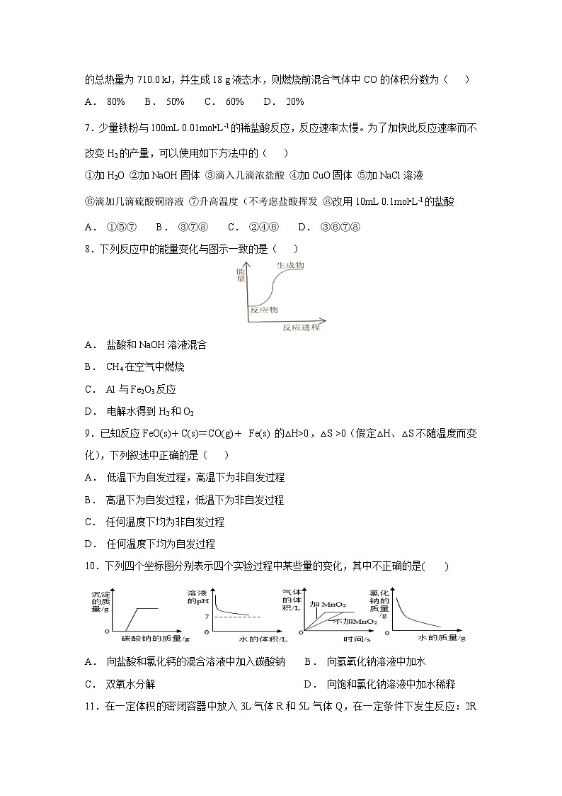【化学】江西省上饶市横峰中学、弋阳一中2018-2019学年高二上学期第一次月考 试卷02