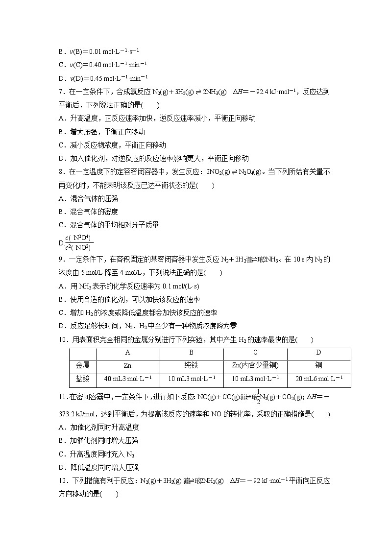 【化学】内蒙古阿荣旗一中2018-2019学年高二上学期第一次月考 试卷02
