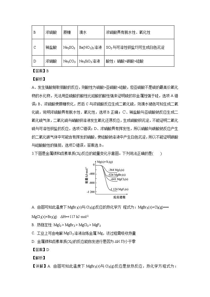【化学】河南省信阳市高级中学2018-2019学年高二上学期10月月考（解析版） 试卷02