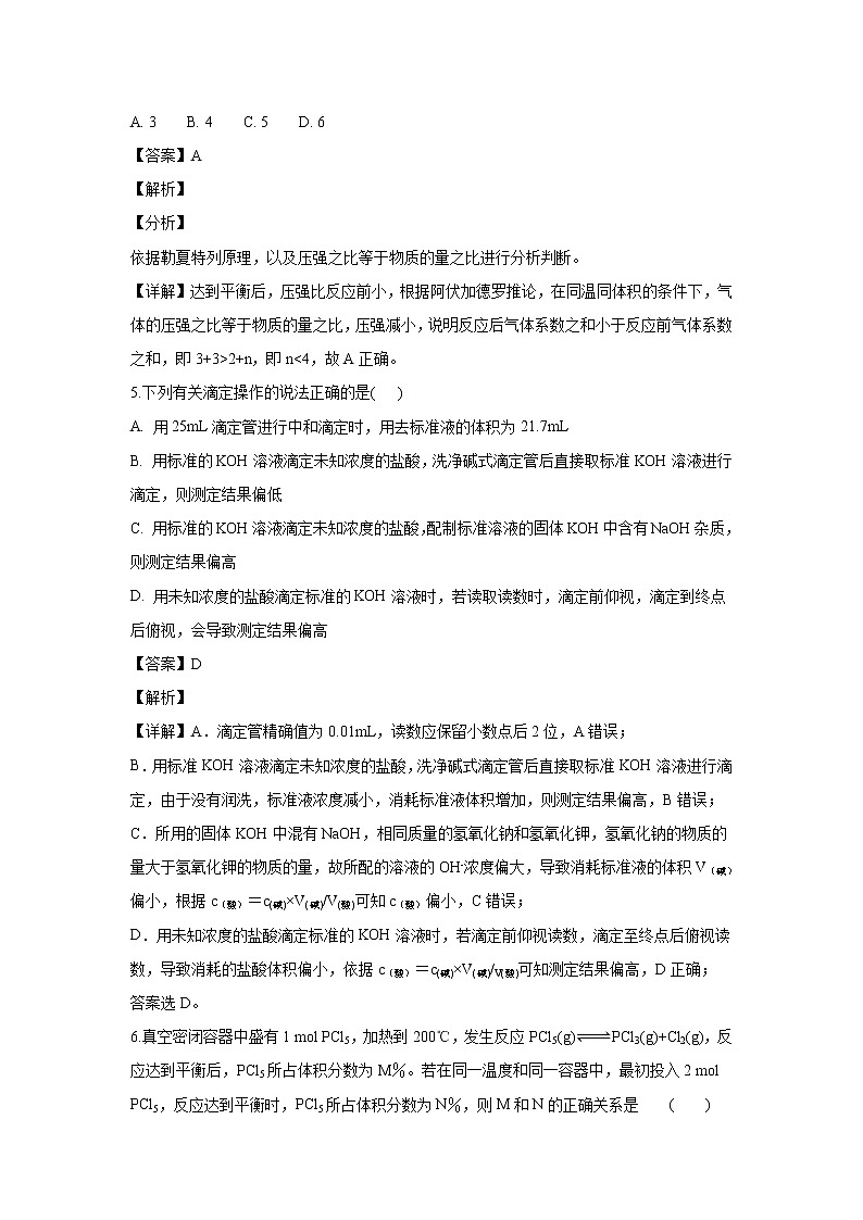 【化学】黑龙江省哈尔滨市第六中学2018-2019学年高二上学期10月月考（解析版） 试卷03