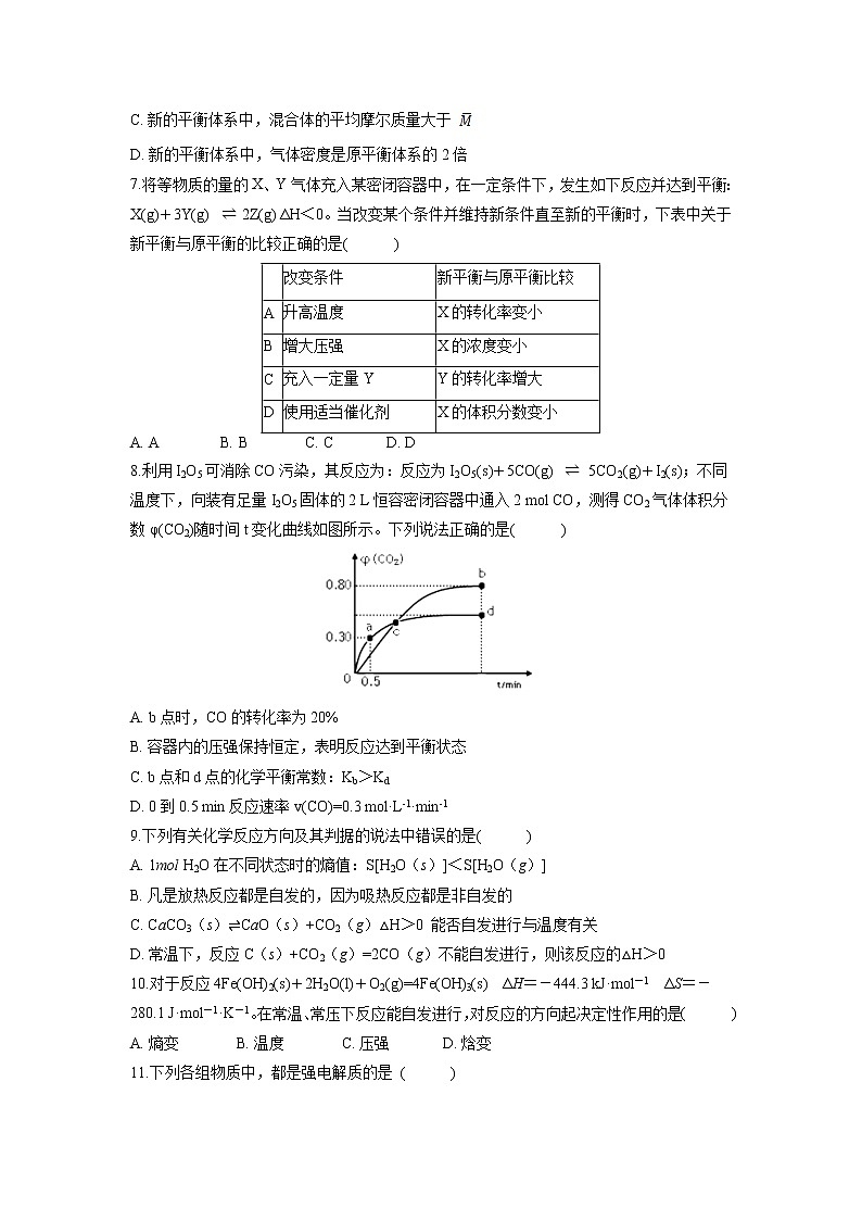 【化学】河南省林州一中分校（林虑中学）2018-2019学年高二10月月考（解析版） 试卷02
