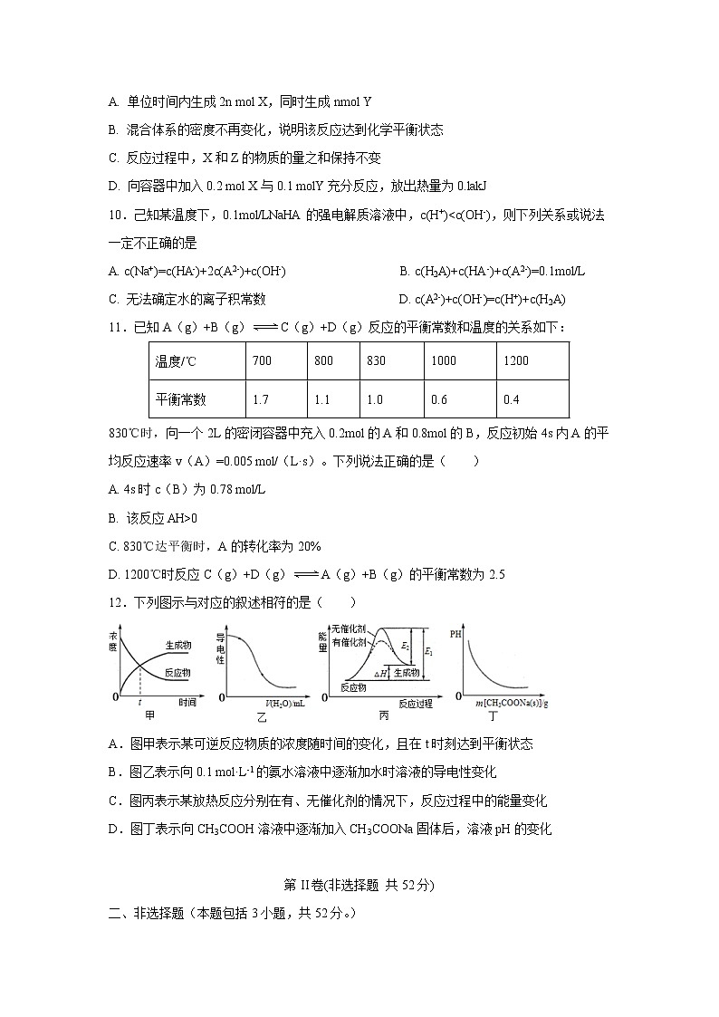 【化学】甘肃省会宁县第一中学2018-2019学年高二上学期第二次月考 试卷03