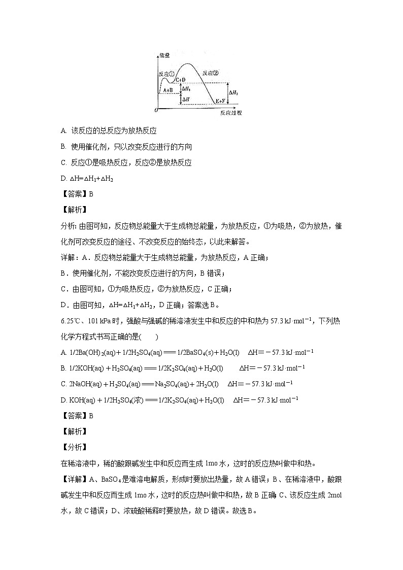 【化学】甘肃省师大附中2018-2019学年高二上学期第一次月考(解析版) 试卷03