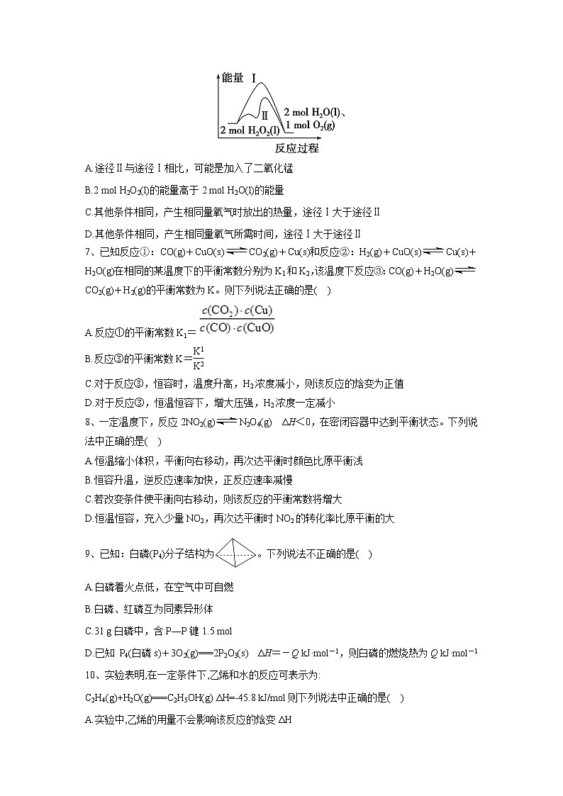 【化学】安徽省青阳县第一中学2018-2019学年高二10月份月考 试卷02