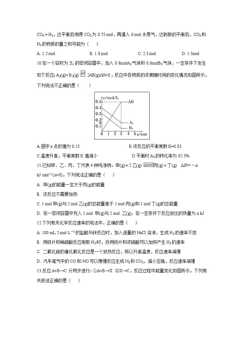 【化学】安徽省滁州市定远县民族中学2018-2019学年高二12月月考(解析版) 试卷03