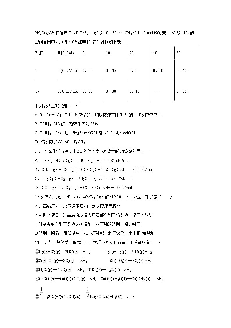 【化学】安徽省定远县育才学校2018-2019学年高二上学期11月考评试 试卷03