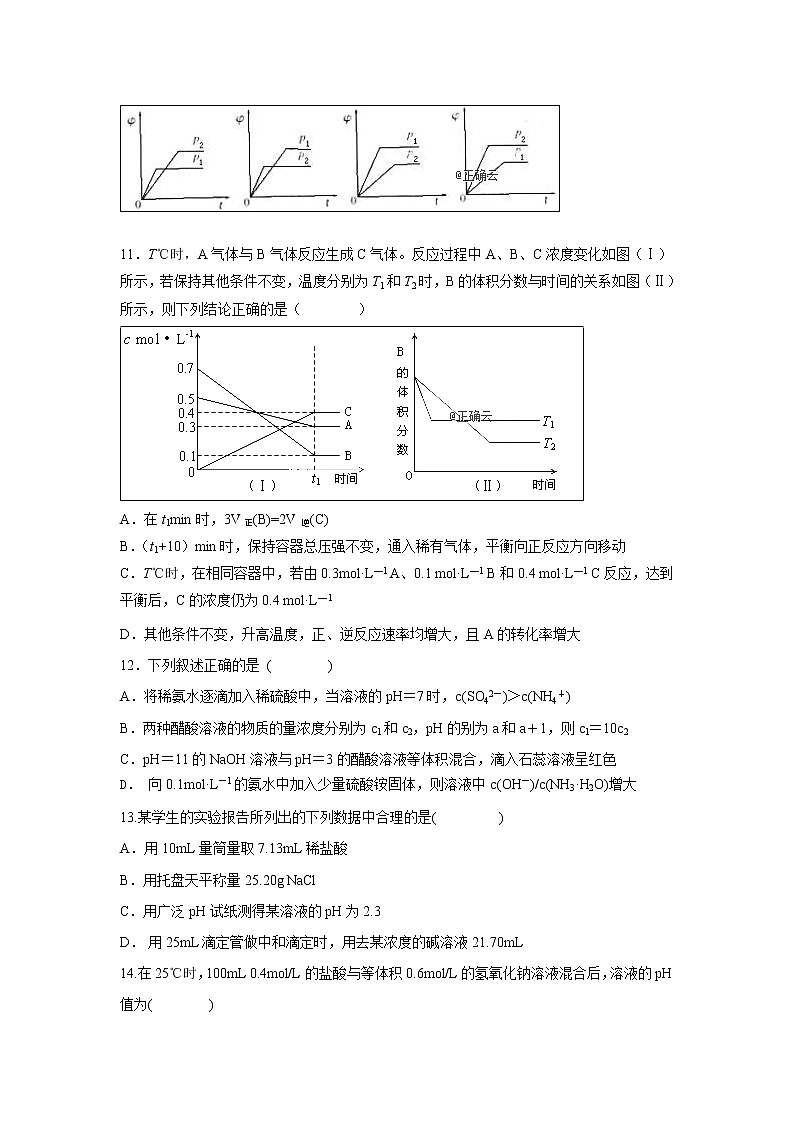 【化学】安徽省白泽湖中学2018-2019学年高二上学期第三次月考 试卷03