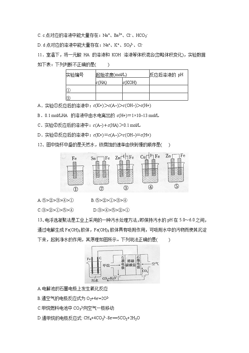 【化学】福建省莆田第一中学2018-2019学年高二上学期第二次月考 试卷03