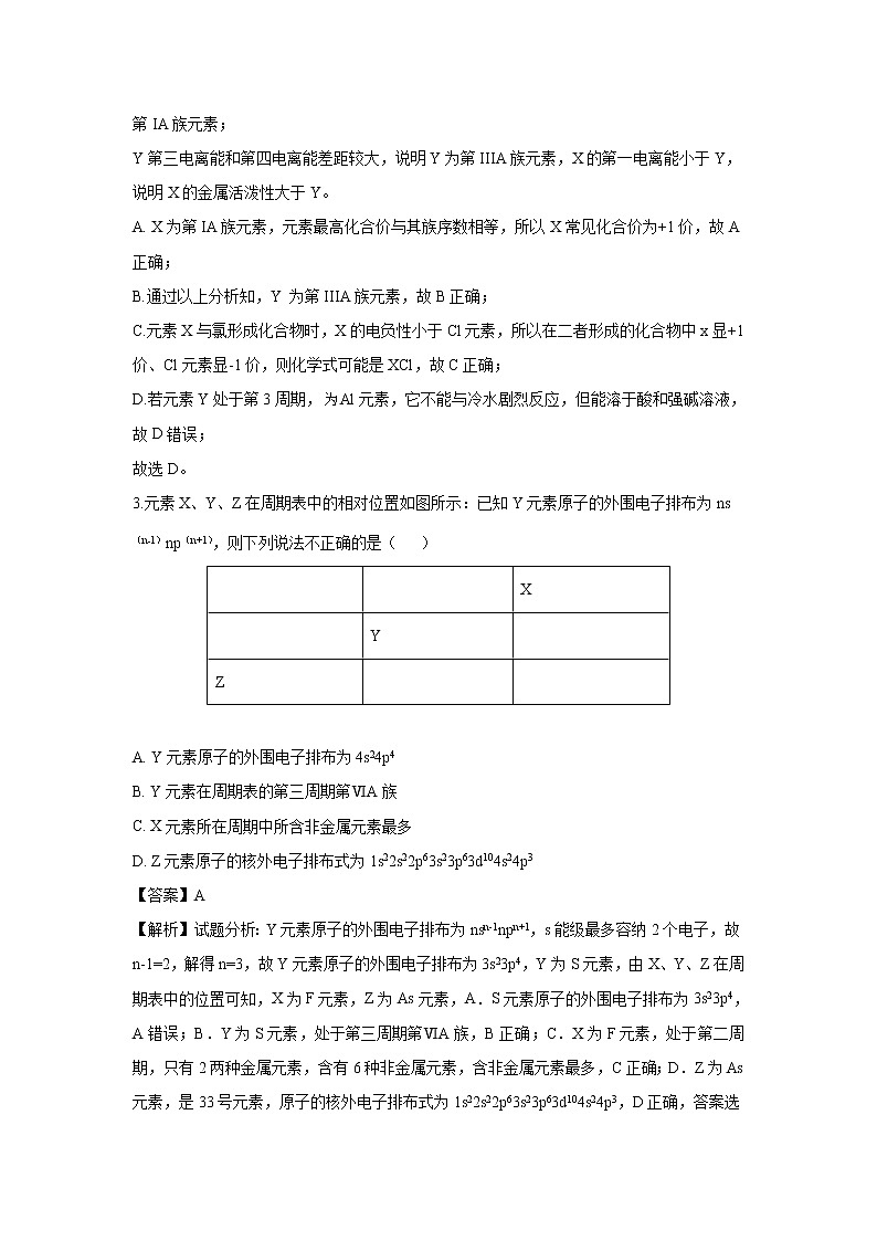 【化学】黑龙江省齐齐哈尔市第八中学2018-2019学年高二下学期期中考试（解析版）02