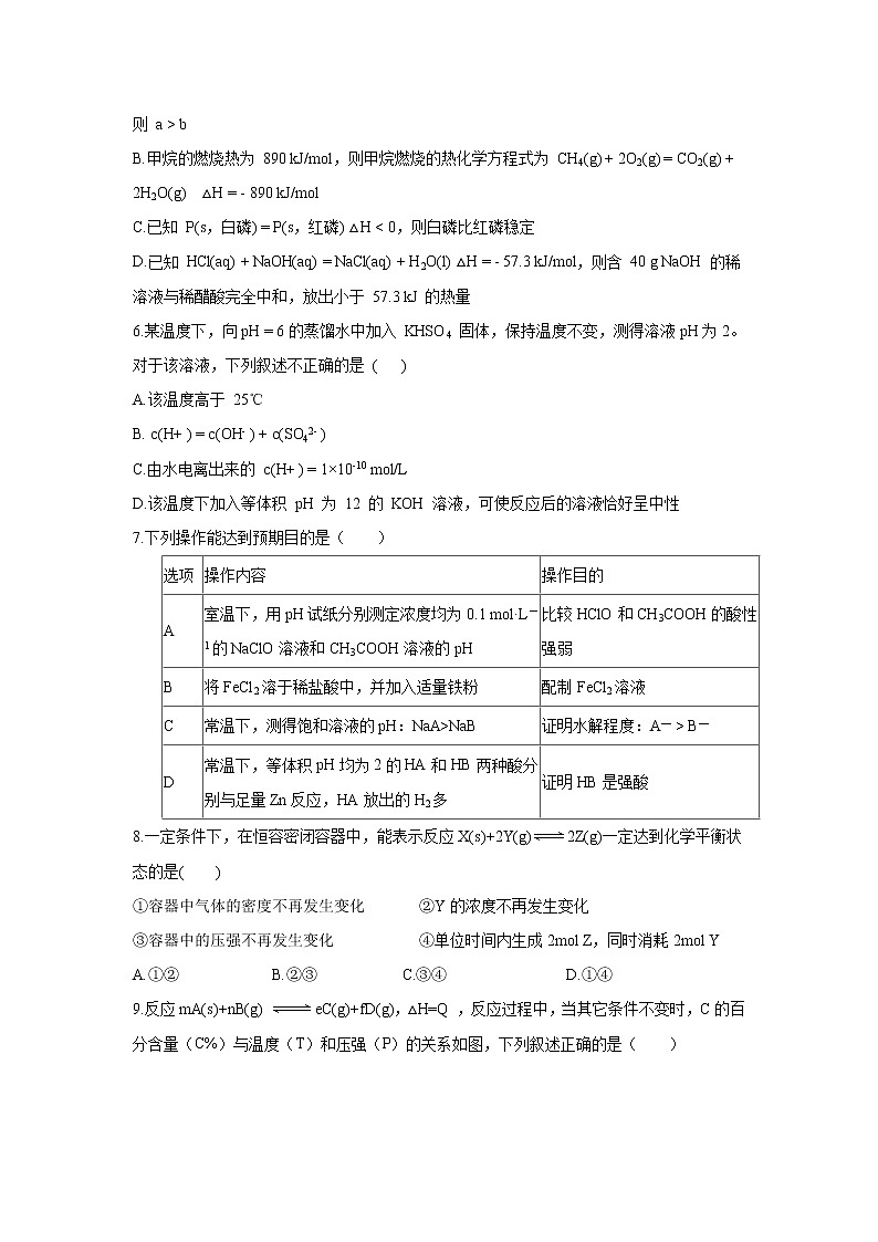 【化学】重庆市第十八中学2018-2019学年高二上学期期中考试 (1)02