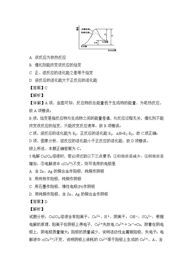 【化学】山东省泰安市第一中学2018-2019学年高二上学期期中考试（解析版）03