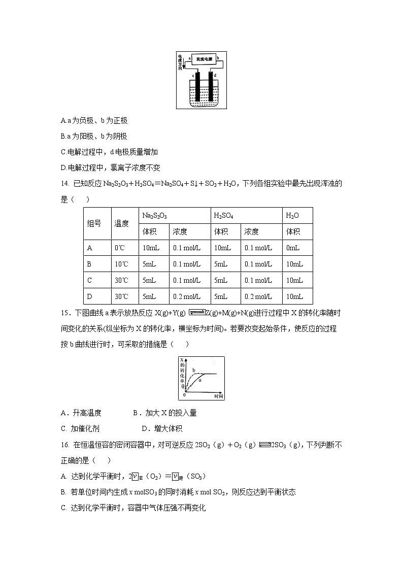 【化学】山东省新泰二中2018-2019学年高二上学期期中考试03