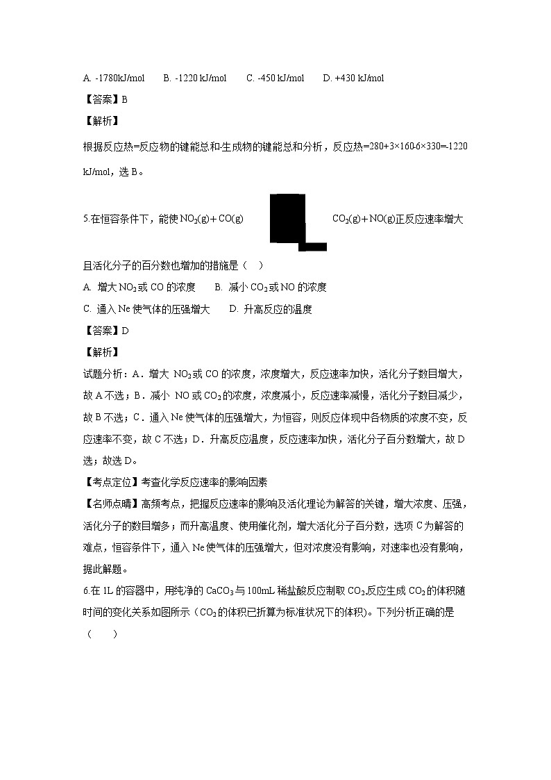 【化学】山西省平遥中学2018-2019学年高二上学期期中考试（解析版）第3页