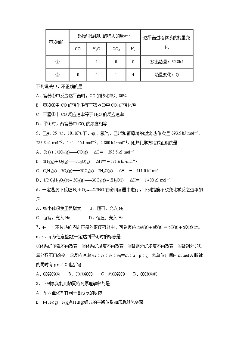 【化学】四川省雅安市雅安中学2018-2019学年高二上学期期中考试（解析版）202